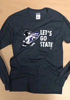 K-State Wildcats Charcoal Lets Go State Long Sleeve T Shirt