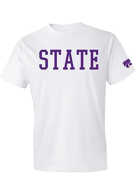 K-State Wildcats White State Short Sleeve T Shirt
