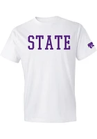 K-State Wildcats White State Short Sleeve T Shirt