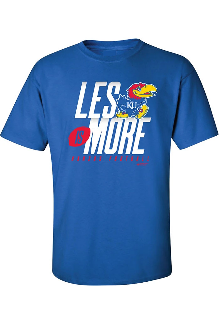 Kansas Jayhawks Blue Les is More Short Sleeve T Shirt