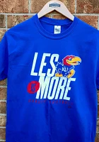 Kansas Jayhawks Blue Les is More Short Sleeve T Shirt