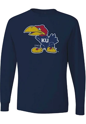 Kansas Jayhawks Navy Blue 1941 Logo Long Sleeve T Shirt