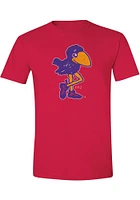 Kansas Jayhawks Red Distressed 1912 Short Sleeve Fashion T Shirt