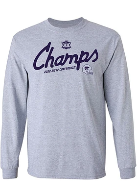K-State Wildcats Grey 2022 Big 12 Football Champions Long Sleeve T Shirt