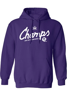 K-State Wildcats Mens Purple 2022 Big 12 Football Champions Long Sleeve Hoodie