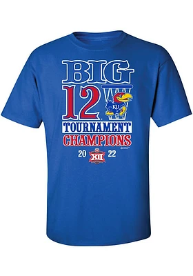 Kansas Jayhawks 2022 Big 12 Tournament Champions Short Sleeve T Shirt