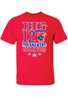 Kansas Jayhawks 2022 Big 12 Tournament Champions Short Sleeve T Shirt
