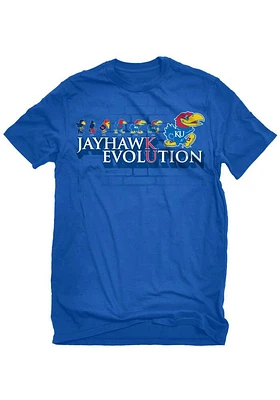 Kansas Jayhawks Blue Stacked Evolution Short Sleeve T Shirt