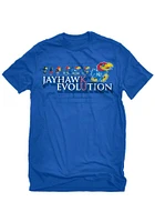 Kansas Jayhawks Blue Stacked Evolution Short Sleeve T Shirt