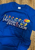 Kansas Jayhawks Blue Stacked Evolution Short Sleeve T Shirt