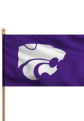 K-State Wildcats 3x5 Purple Applique Sleeve Silk Screen Grommet Flag - Purple