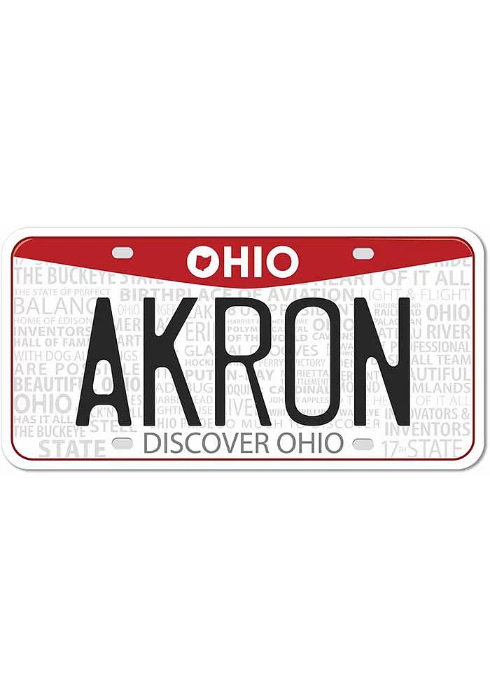 Akron 4 Inch License Plate Stickers