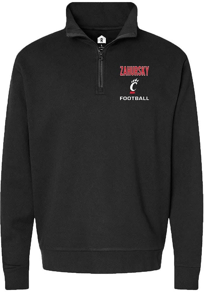 Devyn Zahursky Mens Rally Black Cincinnati Bearcats NIL Embroidered Qtr Zip Pullover