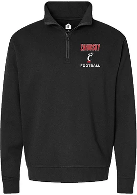 Devyn Zahursky Mens Rally Black Cincinnati Bearcats NIL Embroidered Qtr Zip Pullover