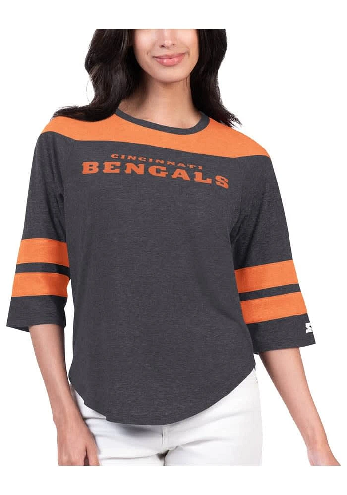 Starter Cincinnati Bengals Womens Black Full Back LS Tee