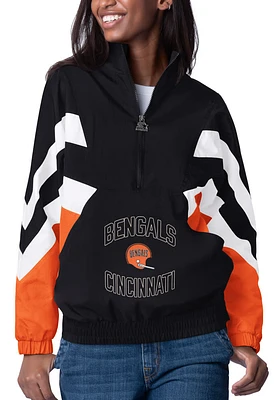 Starter Cincinnati Bengals Womens Black Renegade Qtr Zip Pullover