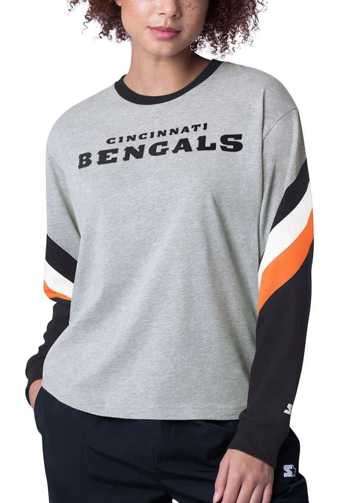 Starter Cincinnati Bengals Womens Grey Triple A LS Tee