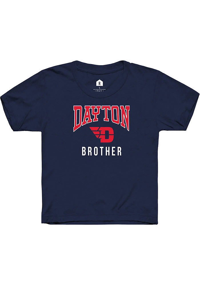 Rally Dayton Flyers Youth Navy Blue Brother Short Sleeve T-Shirt