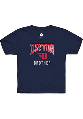 Rally Dayton Flyers Youth Navy Blue Brother Short Sleeve T-Shirt