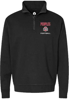 James Peoples Mens Rally Black Ohio State Buckeyes NIL Embroidered Qtr Zip Pullover