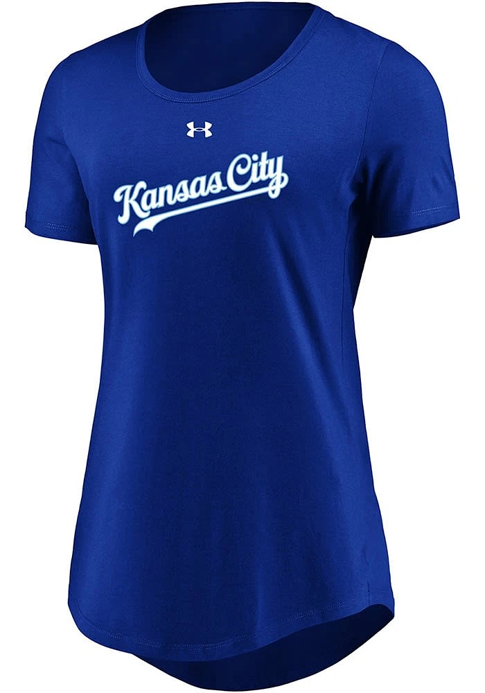 Under Armour Kansas City Royals Womens Blue Passion Team Font Short Sleeve T-Shirt