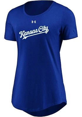 Under Armour Kansas City Royals Womens Blue Passion Team Font Short Sleeve T-Shirt