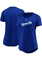 Under Armour Kansas City Royals Womens Blue Passion Team Font Short Sleeve T-Shirt