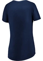 Majestic Cleveland Guardians Womens Navy Blue Over Everything Short Sleeve T-Shirt