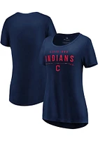 Majestic Cleveland Guardians Womens Navy Blue Over Everything Short Sleeve T-Shirt