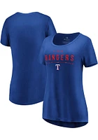Majestic Texas Rangers Womens Blue Over Everything Short Sleeve T-Shirt