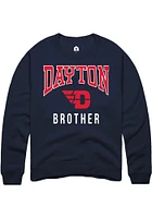 Rally Dayton Flyers Mens Navy Blue Brother Long Sleeve Crew Sweatshirt