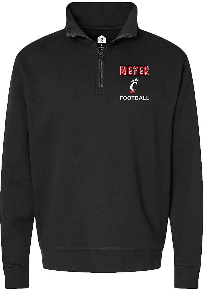 Jesse Meyer Mens Rally Black Cincinnati Bearcats NIL Embroidered Qtr Zip Pullover