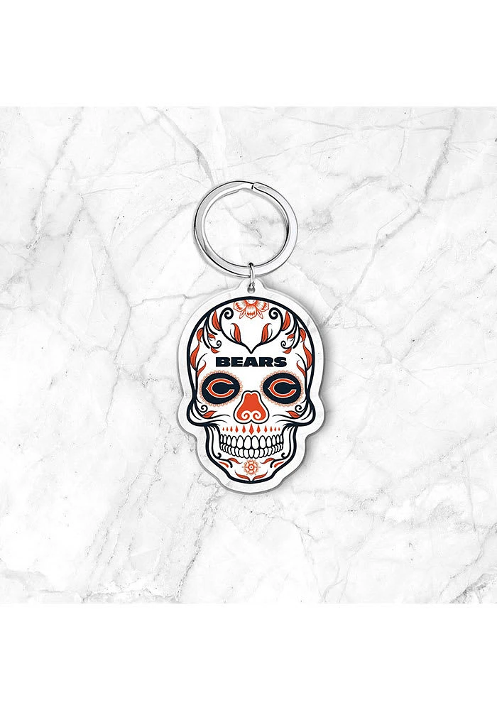 Chicago Bears Acrylic Skull Keychain