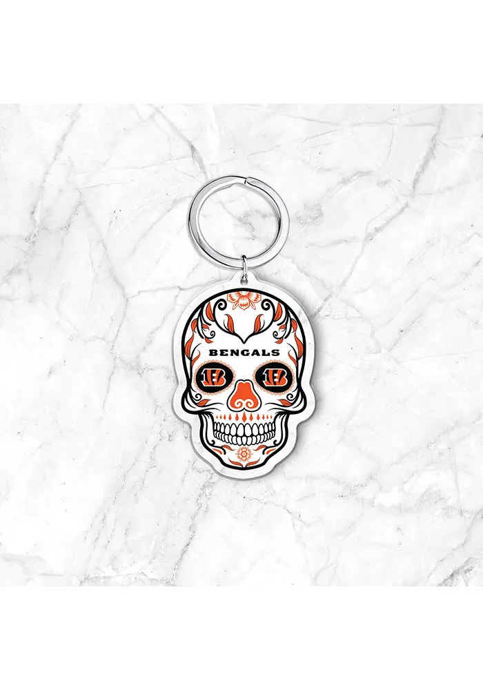 Cincinnati Bengals Acrylic Skull Keychain