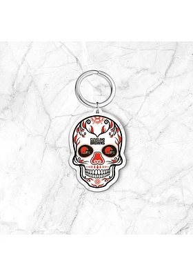 Cleveland Browns Acrylic Skull Keychain