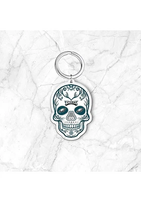 Philadelphia Eagles Acrylic Skull Keychain - Midnight Green