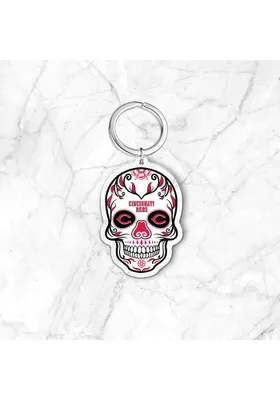 Cincinnati Reds Sugar Skull Keychain