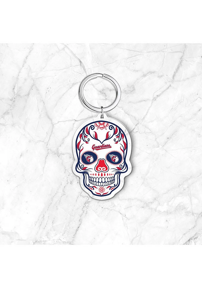 Cleveland Guardians Sugar Skull Keychain