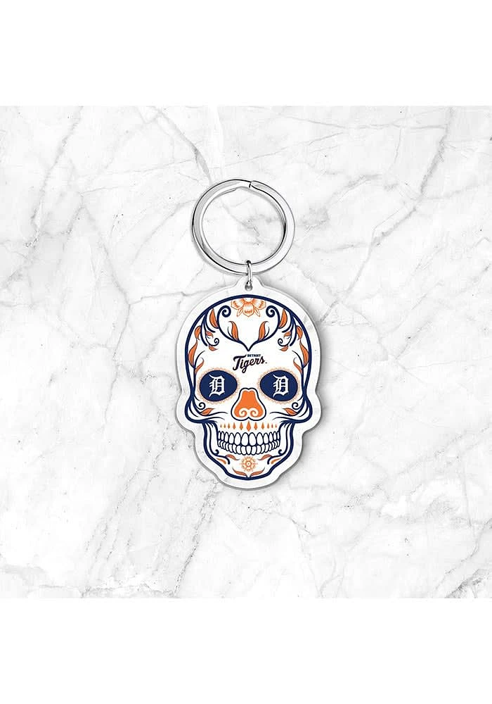 Detroit Tigers Sugar Skull Keychain
