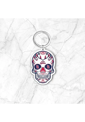 St Louis Cardinals Sugar Skull Keychain