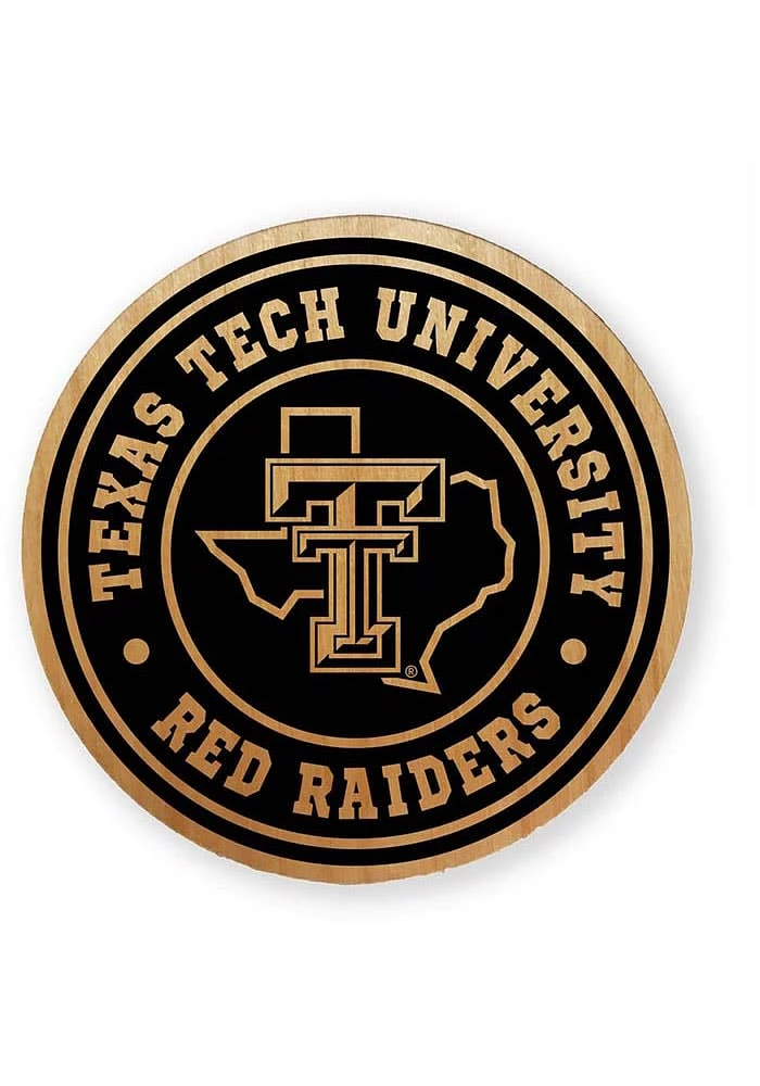 Texas Tech Red Raiders Alder Wood 2.75 Inch Laser Etched Round Magnet