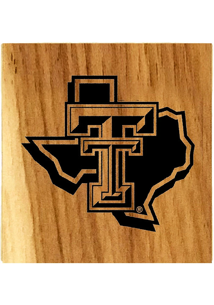 Texas Tech Red Raiders Barrel Stave State Logo Coaster - Brown