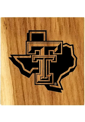 Texas Tech Red Raiders Barrel Stave State Logo Coaster - Brown