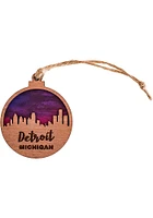 Detroit Sunset Skyline Ornament