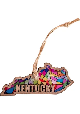 Kentucky Stained Glass State Shape Ornament