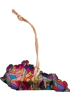 Kentucky Stained Glass State Shape Ornament