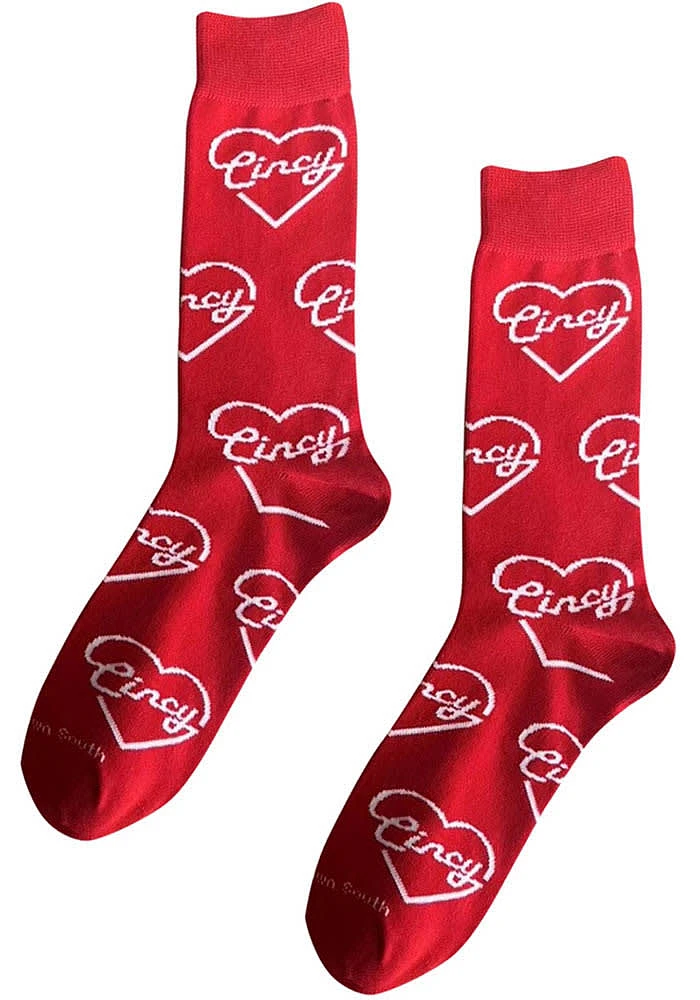 Cincinnati Heart Mens Crew Socks