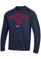 Under Armour Dayton Flyers Mens Navy Blue Rival Long Sleeve Crew Sweatshirt