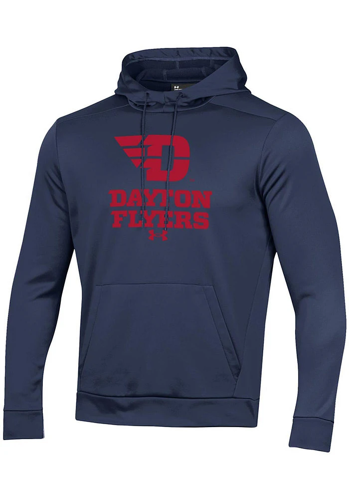 Under Armour Dayton Flyers Mens Navy Blue Logo Fleece Hood