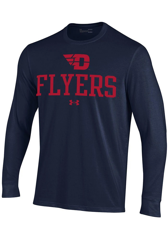 Under Armour Dayton Flyers Navy Blue Performance Long Sleeve T Shirt